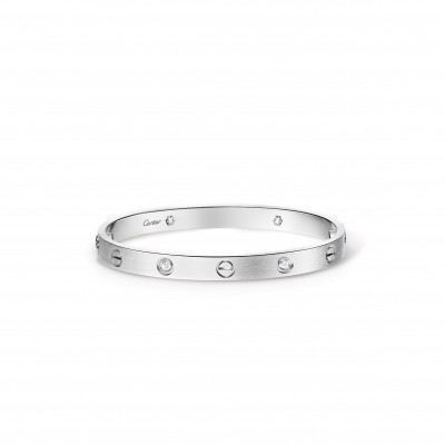 CARTIER BRACELET LOVE, MODÈLE CLASSIQUE, FINITION BROSSÉE, 4 DIAMANTS B6080217
